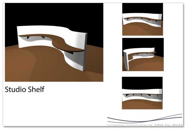 3D studio shelves